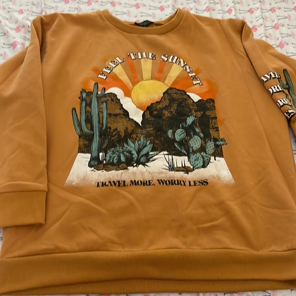 Size XL super cute sweatshirt. Worn once. Item is sold as is in good condition.